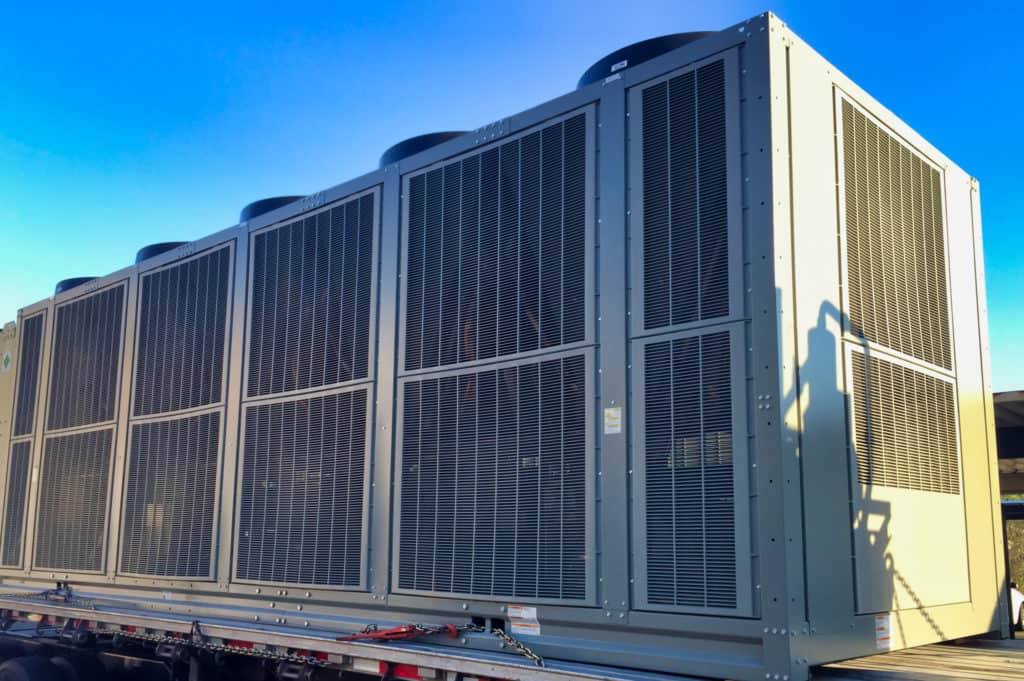 Desert Tech new installation of large rooftop package HVAC unit in Palm Desert