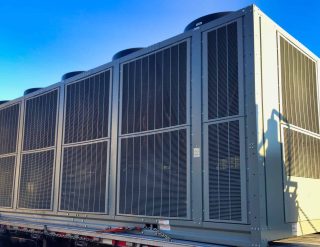 Desert Tech new installation of large rooftop package HVAC unit in Palm Desert